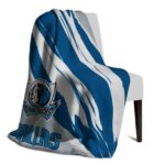 dallas mavericks brushstrokes blue white blanket top rated