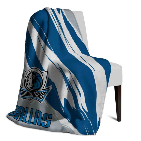dallas mavericks brushstrokes blue white blanket top rated