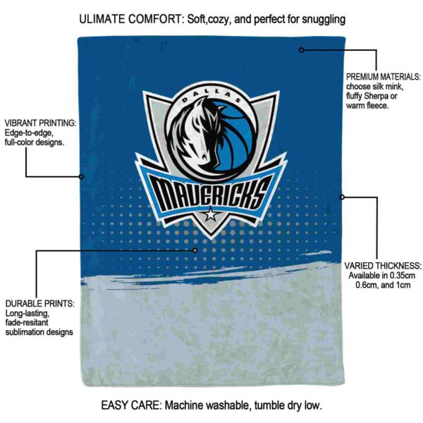 dallas mavericks gradient dots blue blanket new arrival