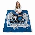 dallas mavericks splatter effect blue blanket high quality