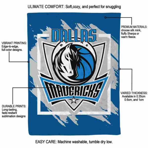 dallas mavericks splatter effect blue blanket new arrival