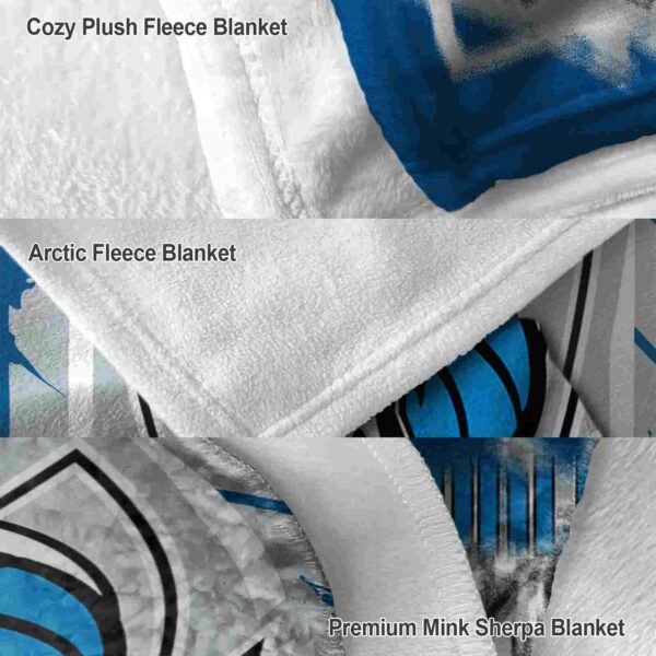 dallas mavericks splatter effect blue blanket premium grade