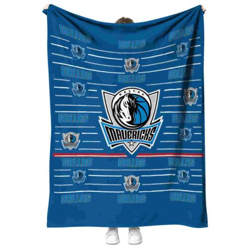 dallas mavericks striped pattern blue blanket best selling