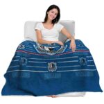 dallas mavericks striped pattern blue blanket latest model