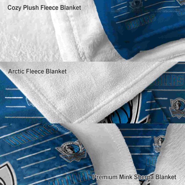 dallas mavericks striped pattern blue blanket premium grade