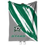 dallas stars brushstrokes green white blanket best selling