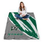 dallas stars brushstrokes green white blanket high quality