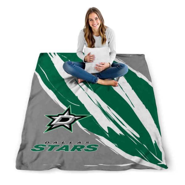 dallas stars brushstrokes green white blanket high quality