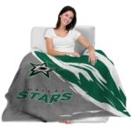 dallas stars brushstrokes green white blanket latest model