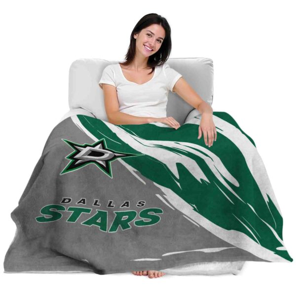 dallas stars brushstrokes green white blanket latest model