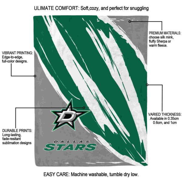 dallas stars brushstrokes green white blanket new arrival