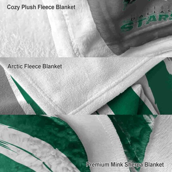 dallas stars brushstrokes green white blanket premium grade