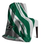 dallas stars brushstrokes green white blanket top rated