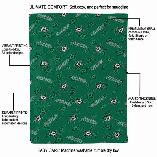 dallas stars diehard fans green blanket new arrival