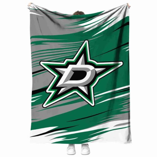 dallas stars paint streaks green white blanket best selling