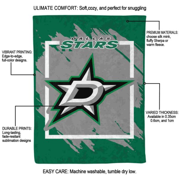 dallas stars splatter effect green blanket new arrival