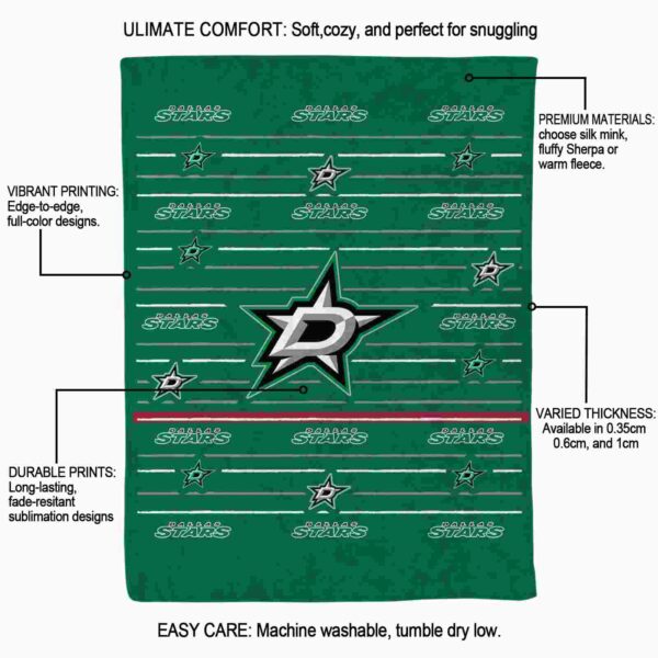 dallas stars striped pattern green blanket new arrival