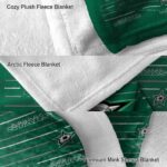 dallas stars striped pattern green blanket premium grade