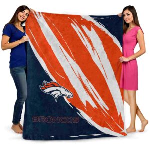 denver broncos brushstrokes orange white blanket fashion forward