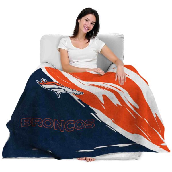 denver broncos brushstrokes orange white blanket latest model