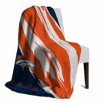 denver broncos brushstrokes orange white blanket top rated