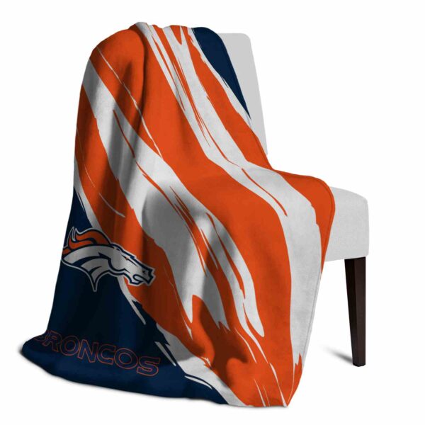 denver broncos brushstrokes orange white blanket top rated