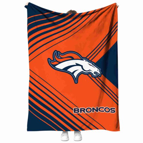 denver broncos diagonal stripes orange blanket best selling