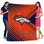 denver broncos diagonal stripes orange blanket best selling