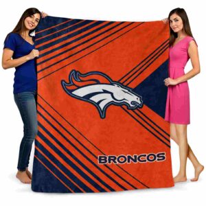 denver broncos diagonal stripes orange blanket fashion forward