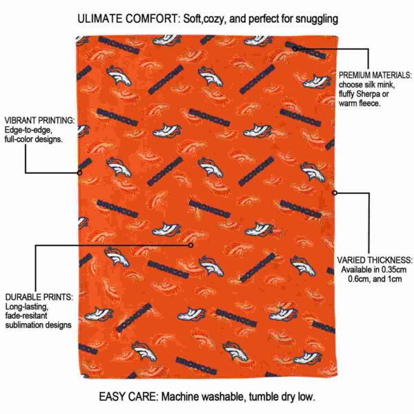 denver broncos diehard fans orange blanket new arrival