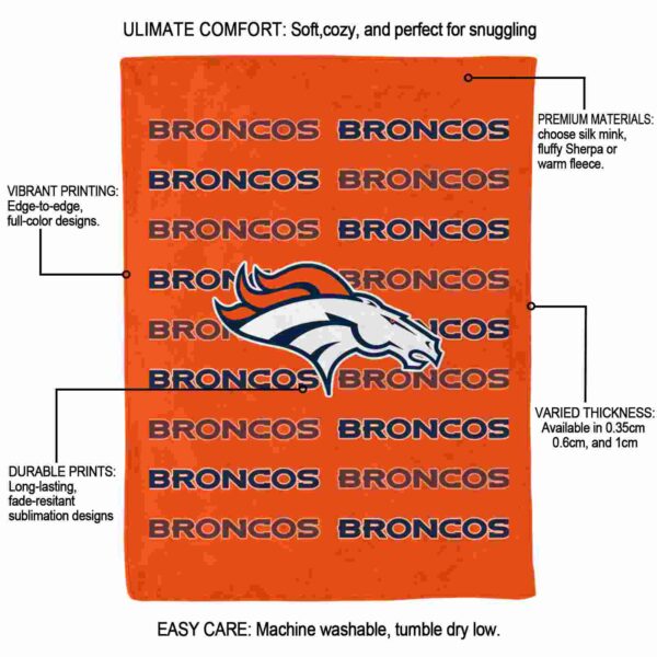 denver broncos fan pride orange blanket new arrival