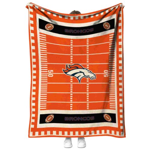 denver broncos football field orange blanket best selling
