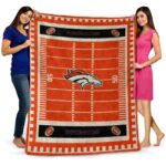 denver broncos football field orange blanket best selling