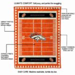 denver broncos football field orange blanket best selling
