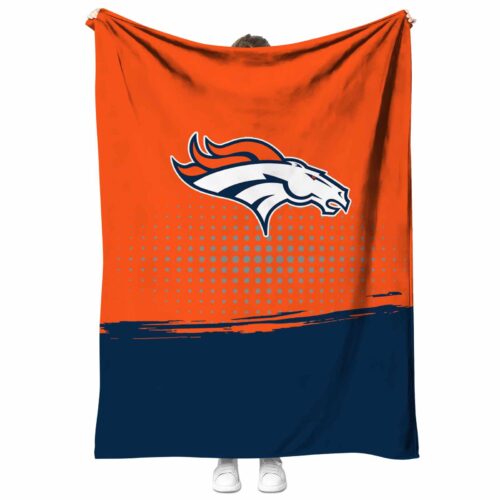 denver broncos gradient dots orange blanket best selling