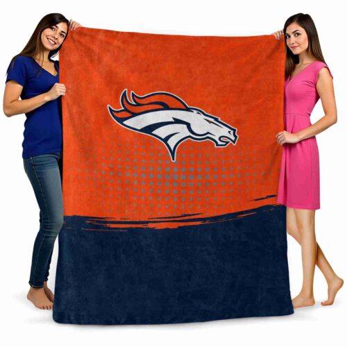 denver broncos gradient dots orange blanket fashion forward