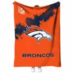 denver broncos grunge texture orange blanket best selling