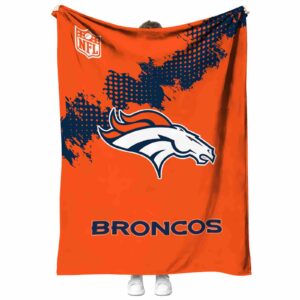 denver broncos grunge texture orange blanket best selling