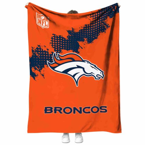 denver broncos grunge texture orange blanket best selling