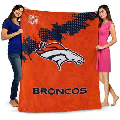 denver broncos grunge texture orange blanket fashion forward