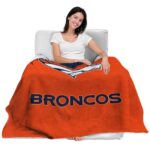 denver broncos grunge texture orange blanket best selling