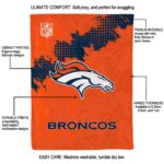 denver broncos grunge texture orange blanket best selling