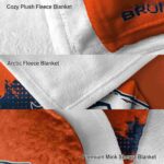 denver broncos grunge texture orange blanket best selling