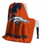 denver broncos grunge texture orange blanket best selling