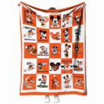 denver broncos mickey minnie orange white blanket best selling