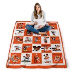denver broncos mickey minnie orange white blanket high quality