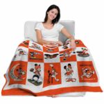 denver broncos mickey minnie orange white blanket latest model