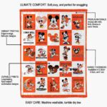 denver broncos mickey minnie orange white blanket new arrival