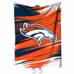 denver broncos paint streaks orange white blanket best selling