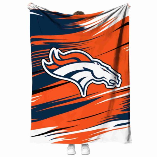 denver broncos paint streaks orange white blanket best selling